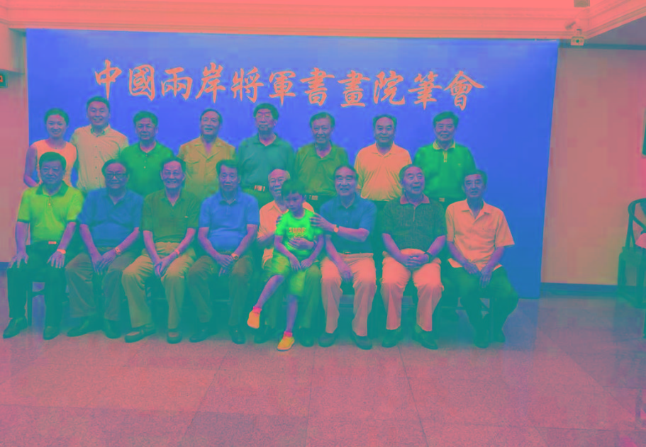 空軍原副司令景學勤中將、海軍原副司令趙興發(fā)中將等16位將軍合影留念